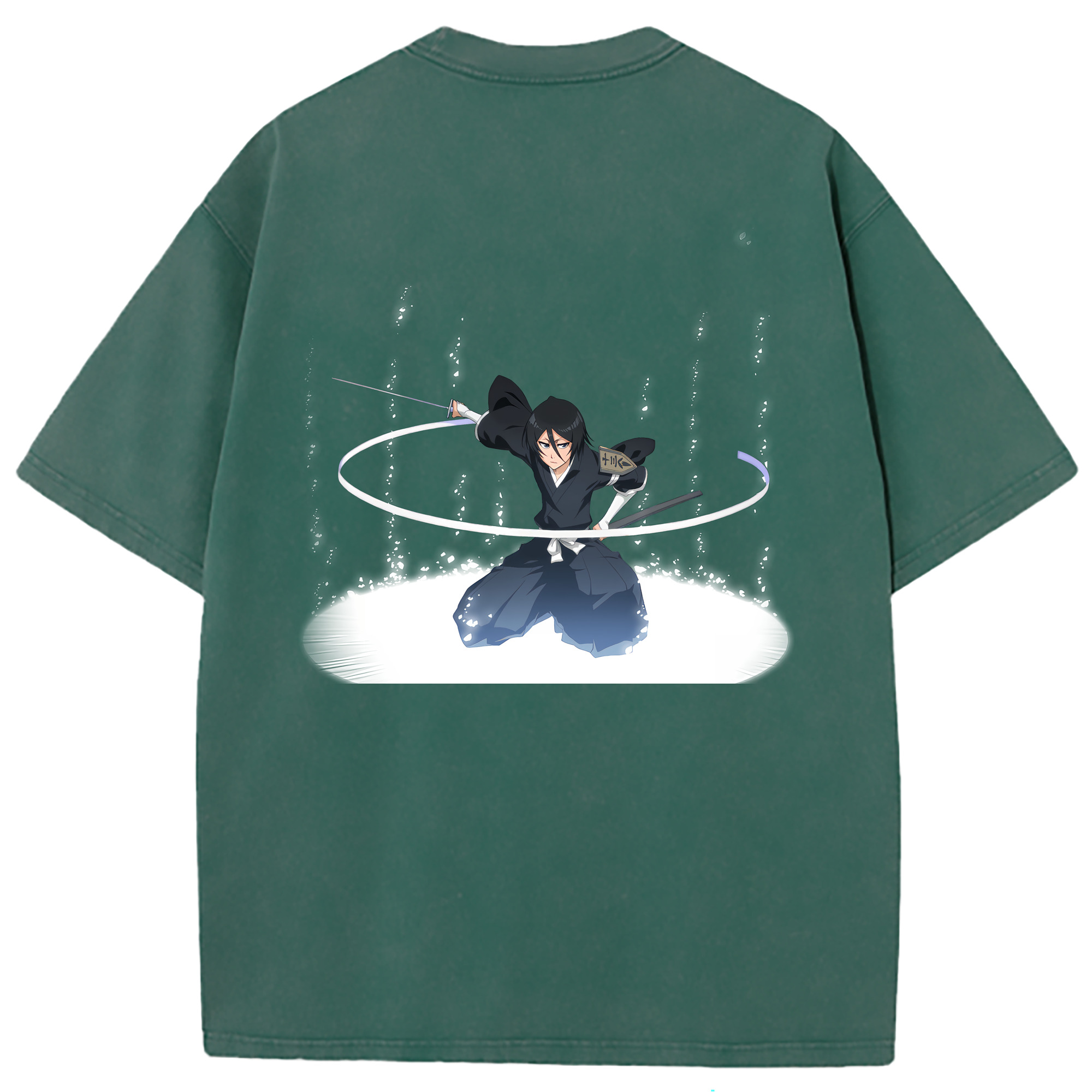 （画像用） ブリーチ 朽木ルキア BLEACH Kuchiki Rukia 綿100% ヴィンテージ風 半袖Tシャツ（背面プリント）
